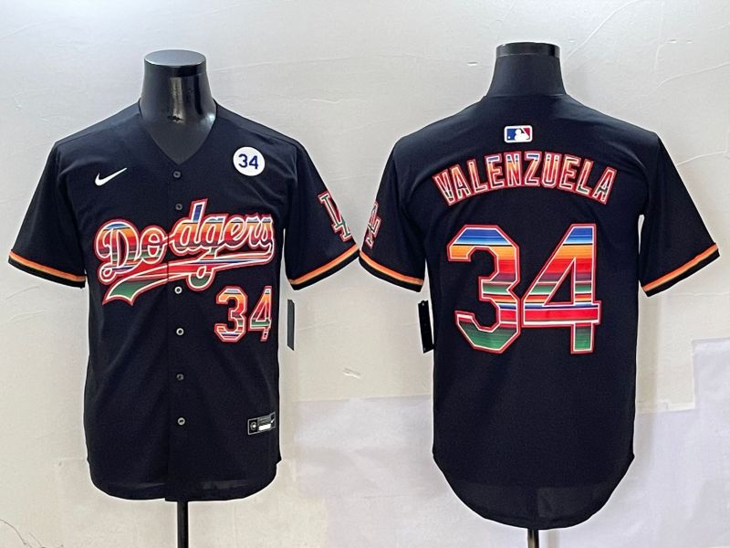 Men Los Angeles Dodgers #34 Valenzuela Black Game 2025 Nike MLB Jersey style 4104